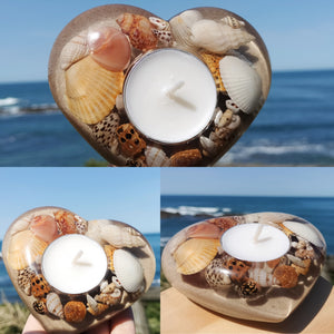 Beach tea light candle holder